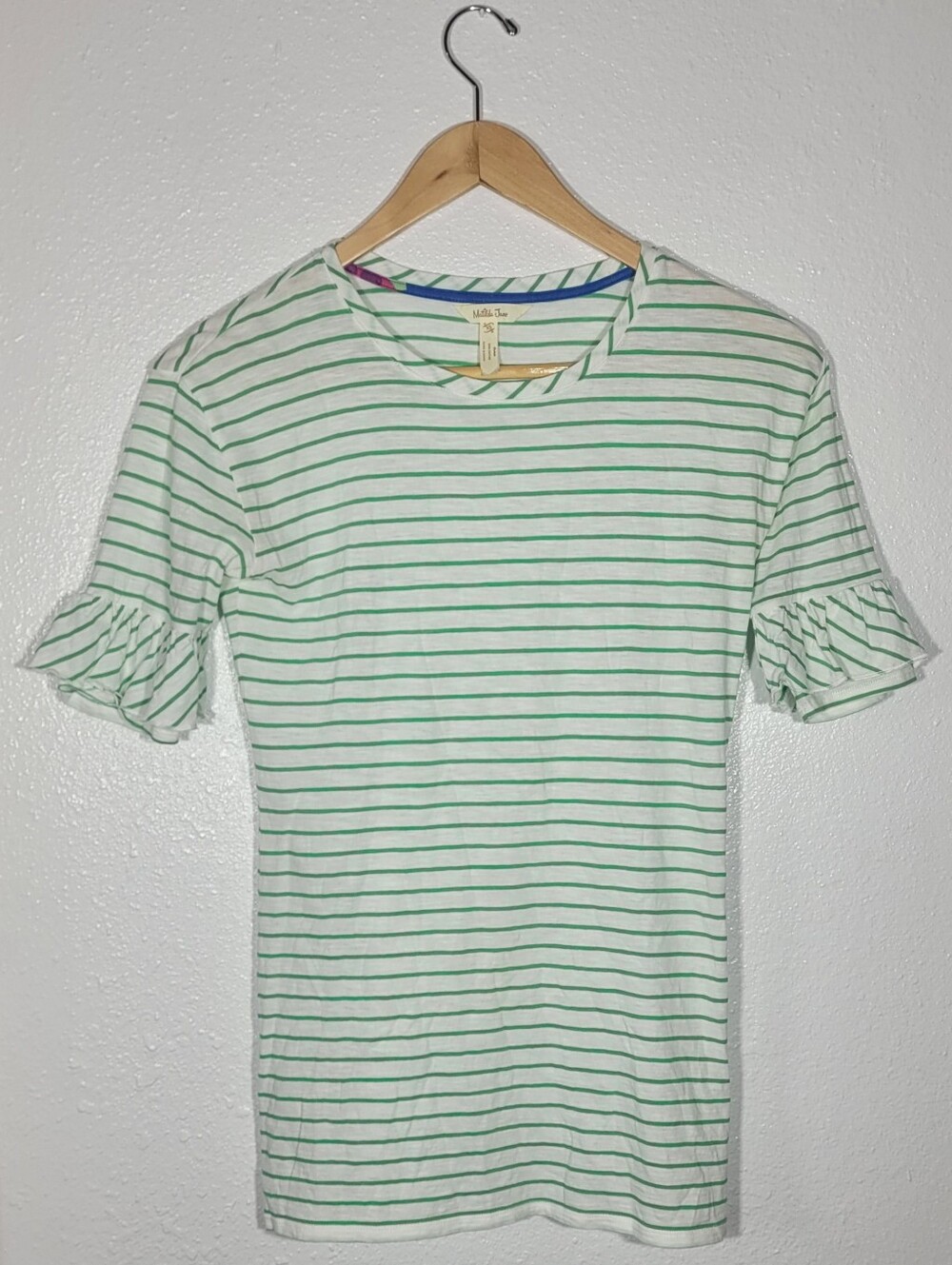 Matilda Jane Tunic Brilliant Daydream Sugar Green White Striped Ruffle Top XS